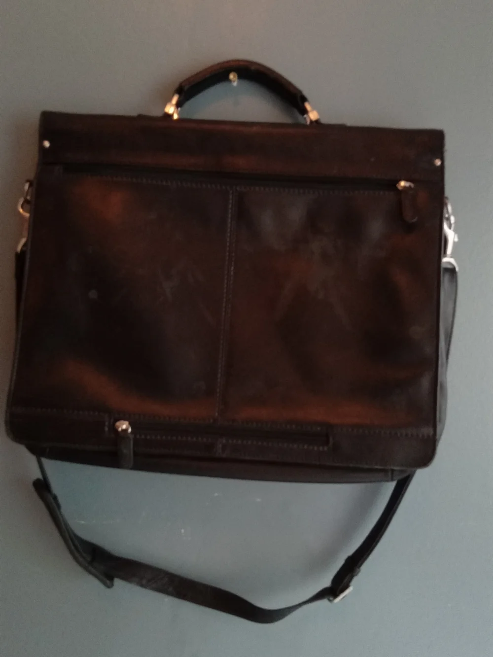 Picard 1928 Black Leather Briefcase Messenger Bag with‎ Shoulder Strap